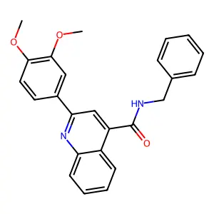 N-benzyl-2-(3,4-dimethoxyphenyl)quinoline-4-carboxamide structure
