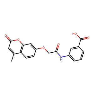 3-(2-((4-methyl-2-oxo-2H-chromen-7-yl)oxy)acetamido)benzoic acid structure