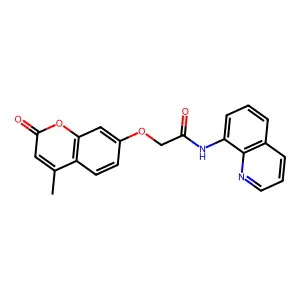 2-(4-methyl-2-oxochromen-7-yl)oxy-N-quinolin-8-ylacetamide structure