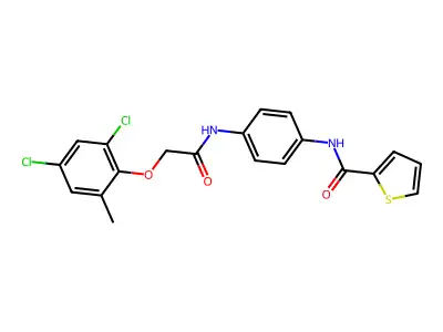 N-{4-[2-(2,4-dichloro-6-methylphenoxy)acetamido]phenyl}thiophene-2-carboxamide structure