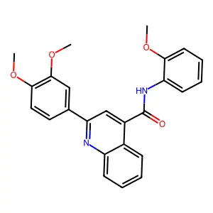 2-(3,4-dimethoxyphenyl)-N-(2-methoxyphenyl)quinoline-4-carboxamide structure