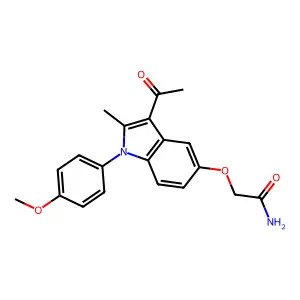 2-[3-Acetyl-1-(4-methoxyphenyl)-2-methylindol-5-yl]oxyacetamide structure