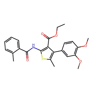Ethyl 4-(3,4-dimethoxyphenyl)-5-methyl-2-[(2-methylbenzoyl)amino]thiophene-3-carboxylate structure