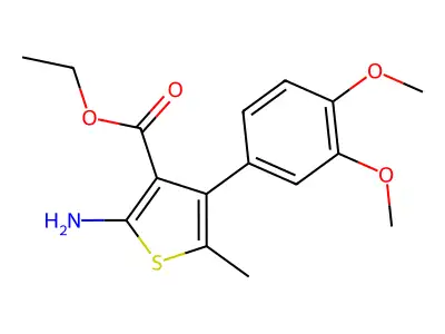 Ethyl 2-amino-4-(3,4-dimethoxyphenyl)-5-methylthiophene-3-carboxylate structure