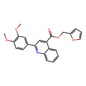 Furan-2-ylmethyl 2-(3,4-dimethoxyphenyl)quinoline-4-carboxylate structure