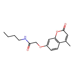 N-butyl-2-(4-methyl-2-oxochromen-7-yl)oxyacetamide structure