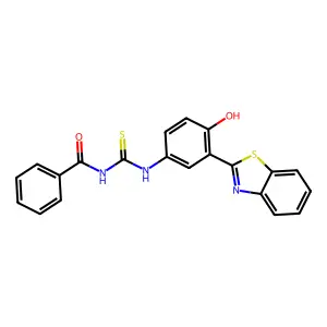 N-[3-(1,3-benzothiazol-2-yl)-4-hydroxyphenyl]-N'-benzoylthiourea structure