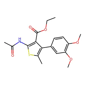 Ethyl 2-acetamido-4-(3,4-dimethoxyphenyl)-5-methylthiophene-3-carboxylate structure