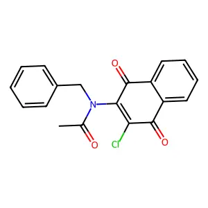 N-benzyl-N-(3-chloro-1,4-dioxonaphthalen-2-yl)acetamide structure