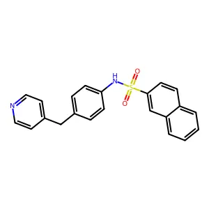 N-[4-(pyridin-4-ylmethyl)phenyl]naphthalene-2-sulfonamide structure
