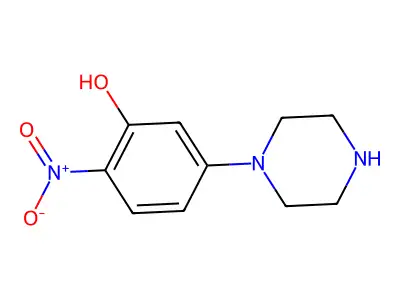 2-Nitro-5-(piperazin-1-yl)phenol structure