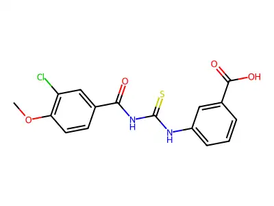 3-[(3-Chloro-4-methoxybenzoyl)carbamothioylamino]benzoic acid structure