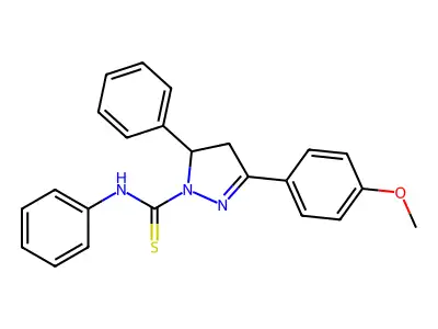 3-(4-methoxyphenyl)-N,5-diphenyl-4,5-dihydro-1H-pyrazole-1-carbothioamide structure