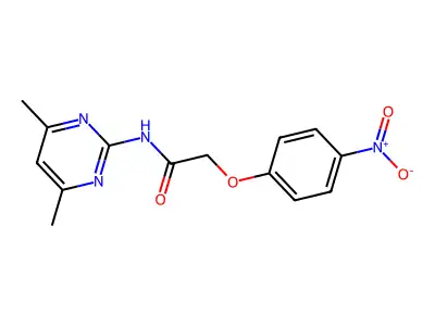 N-(4,6-dimethylpyrimidin-2-yl)-2-(4-nitrophenoxy)acetamide structure
