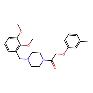 1-[4-[(2,3-Dimethoxyphenyl)methyl]piperazin-1-yl]-2-(3-methylphenoxy)ethanone structure