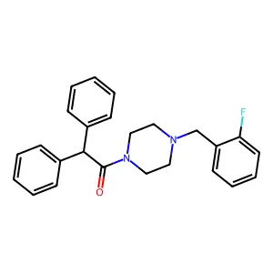 1-(Diphenylacetyl)-4-(2-fluorobenzyl)piperazine structure