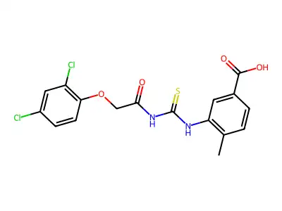 3-[[2-(2,4-Dichlorophenoxy)acetyl]carbamothioylamino]-4-methylbenzoic acid structure