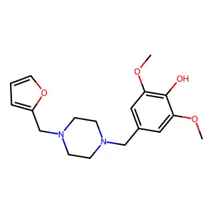 4-[[4-(Furan-2-ylmethyl)piperazin-1-yl]methyl]-2,6-dimethoxyphenol structure