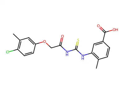 3-[[2-(4-Chloro-3-methylphenoxy)acetyl]carbamothioylamino]-4-methylbenzoic acid structure