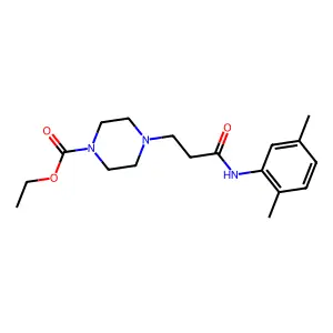 Ethyl 4-[3-(2,5-dimethylanilino)-3-oxopropyl]piperazine-1-carboxylate structure