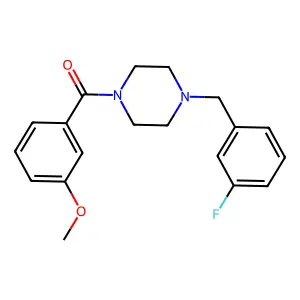 [4-[(3-Fluorophenyl)methyl]piperazin-1-yl]-(3-methoxyphenyl)methanone structure