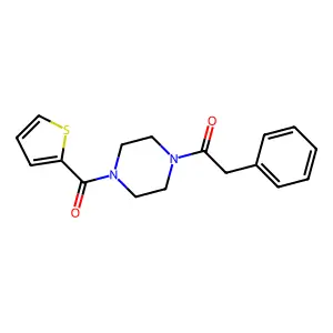 1-(Phenylacetyl)-4-(2-thienylcarbonyl)piperazine structure