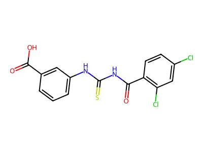 3-[(2,4-Dichlorobenzoyl)carbamothioylamino]benzoic acid structure