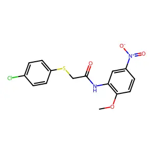2-[(4-chlorophenyl)sulfanyl]-N-(2-methoxy-5-nitrophenyl)acetamide structure
