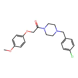 1-[4-[(4-Chlorophenyl)methyl]piperazin-1-yl]-2-(4-methoxyphenoxy)ethanone structure