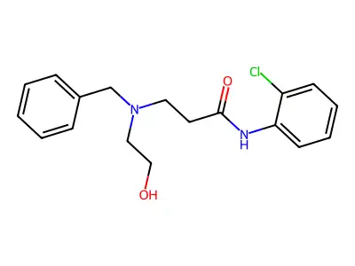 3-[benzyl(2-hydroxyethyl)amino]-N-(2-chlorophenyl)propanamide structure