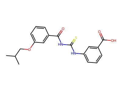 3-[[3-(2-Methylpropoxy)benzoyl]carbamothioylamino]benzoic acid structure