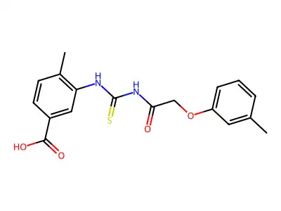4-Methyl-3-[[2-(3-methylphenoxy)acetyl]carbamothioylamino]benzoic acid structure