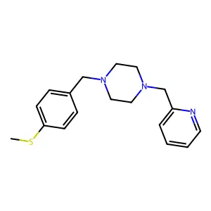 1-[4-(Methylsulfanyl)benzyl]-4-(pyridin-2-ylmethyl)piperazine structure