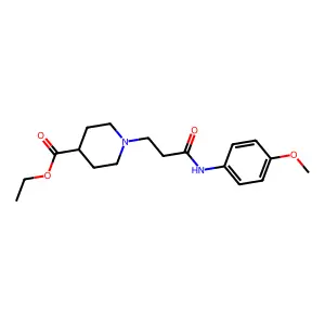 Ethyl 1-[3-(4-methoxyanilino)-3-oxopropyl]piperidine-4-carboxylate structure