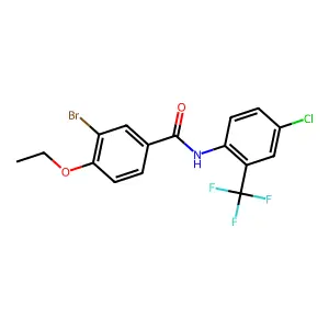 3-bromo-N-[4-chloro-2-(trifluoromethyl)phenyl]-4-ethoxybenzamide structure