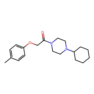 1-(4-Cyclohexylpiperazin-1-yl)-2-(4-methylphenoxy)ethanone structure