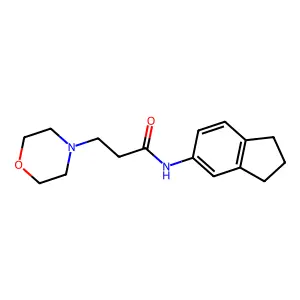 N-(2,3-dihydro-1H-inden-5-yl)-3-morpholin-4-ylpropanamide structure