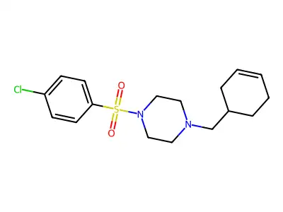 1-(4-Chlorophenyl)sulfonyl-4-(cyclohex-3-en-1-ylmethyl)piperazine structure