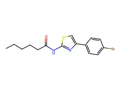 N-[4-(4-bromophenyl)-1,3-thiazol-2-yl]hexanamide structure