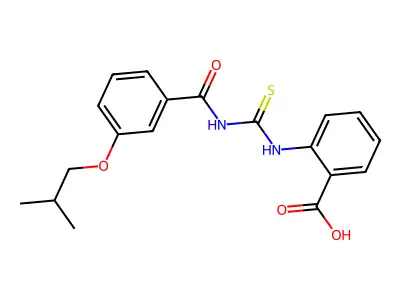 2-[[3-(2-Methylpropoxy)benzoyl]carbamothioylamino]benzoic acid structure