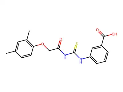 3-[[2-(2,4-Dimethylphenoxy)acetyl]carbamothioylamino]benzoic acid structure