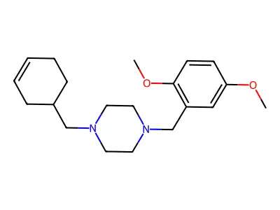 1-(Cyclohex-3-en-1-ylmethyl)-4-[(2,5-dimethoxyphenyl)methyl]piperazine structure