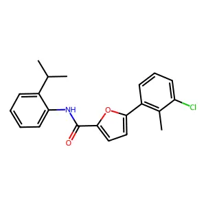 5-(3-chloro-2-methylphenyl)-N-(2-propan-2-ylphenyl)furan-2-carboxamide structure