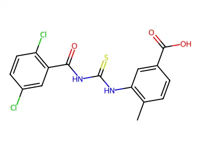 3-[(2,5-Dichlorobenzoyl)carbamothioylamino]-4-methylbenzoic acid structure
