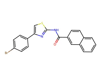 N-[4-(4-bromophenyl)-1,3-thiazol-2-yl]naphthalene-2-carboxamide structure