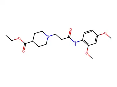 Ethyl 1-[3-(2,4-dimethoxyanilino)-3-oxopropyl]-4-piperidinecarboxylate structure