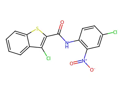 3-chloro-N-(4-chloro-2-nitrophenyl)-1-benzothiophene-2-carboxamide structure