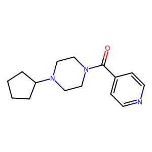1-Cyclopentyl-4-isonicotinoylpiperazine structure