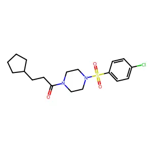 1-[4-(4-Chlorophenyl)sulfonylpiperazin-1-yl]-3-cyclopentylpropan-1-one structure