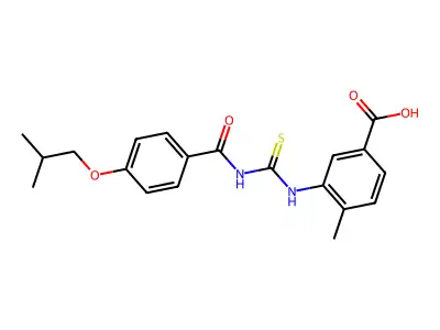 4-Methyl-3-[[4-(2-methylpropoxy)benzoyl]carbamothioylamino]benzoic acid structure